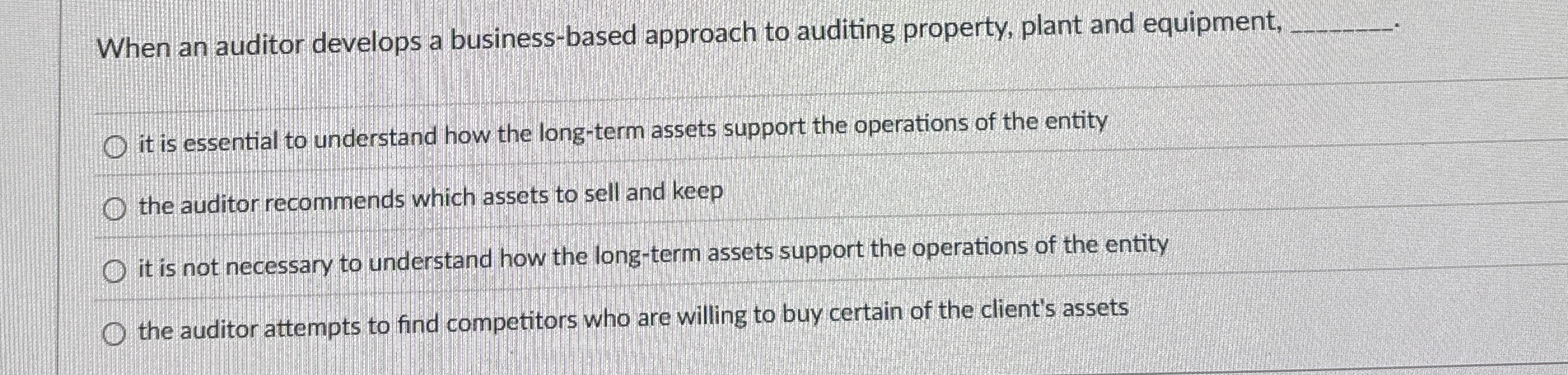 When an auditor develops a business - based