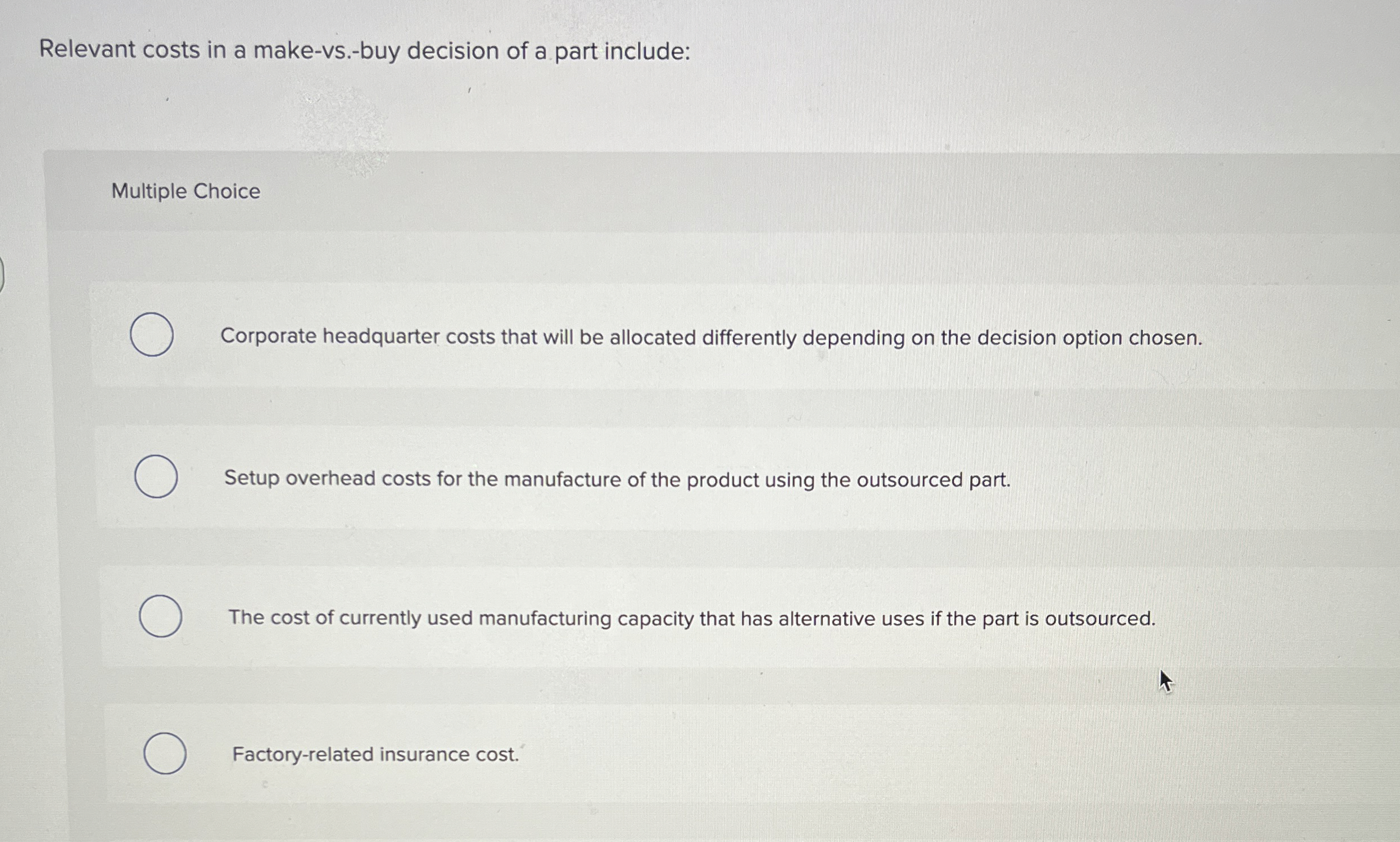 How to solve Relevant costs in a make - vs . -