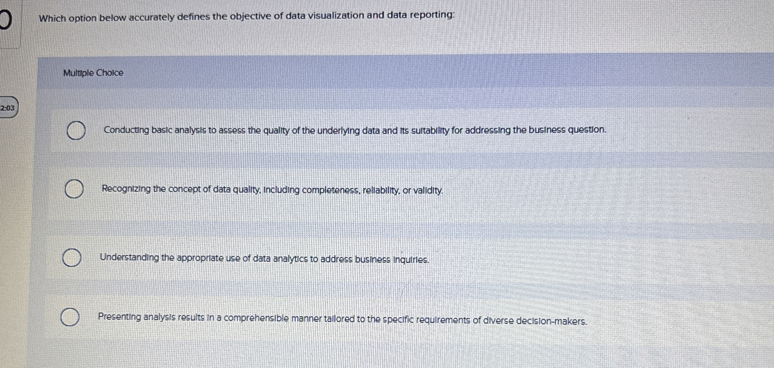 Which option below accurately defines the