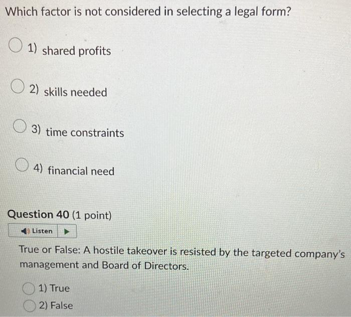 Question 31 (1 point) Listen True or False: