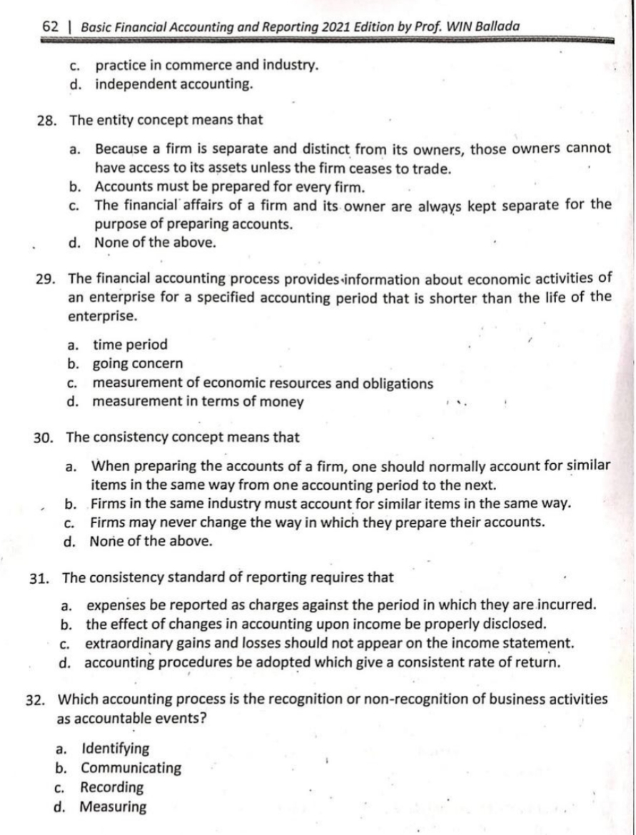 Problem 1-3 Multiple choice (ACP) 1. What is the