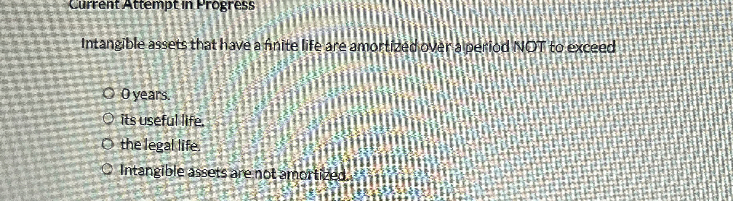 Current Attempt in Progress Intangible assets