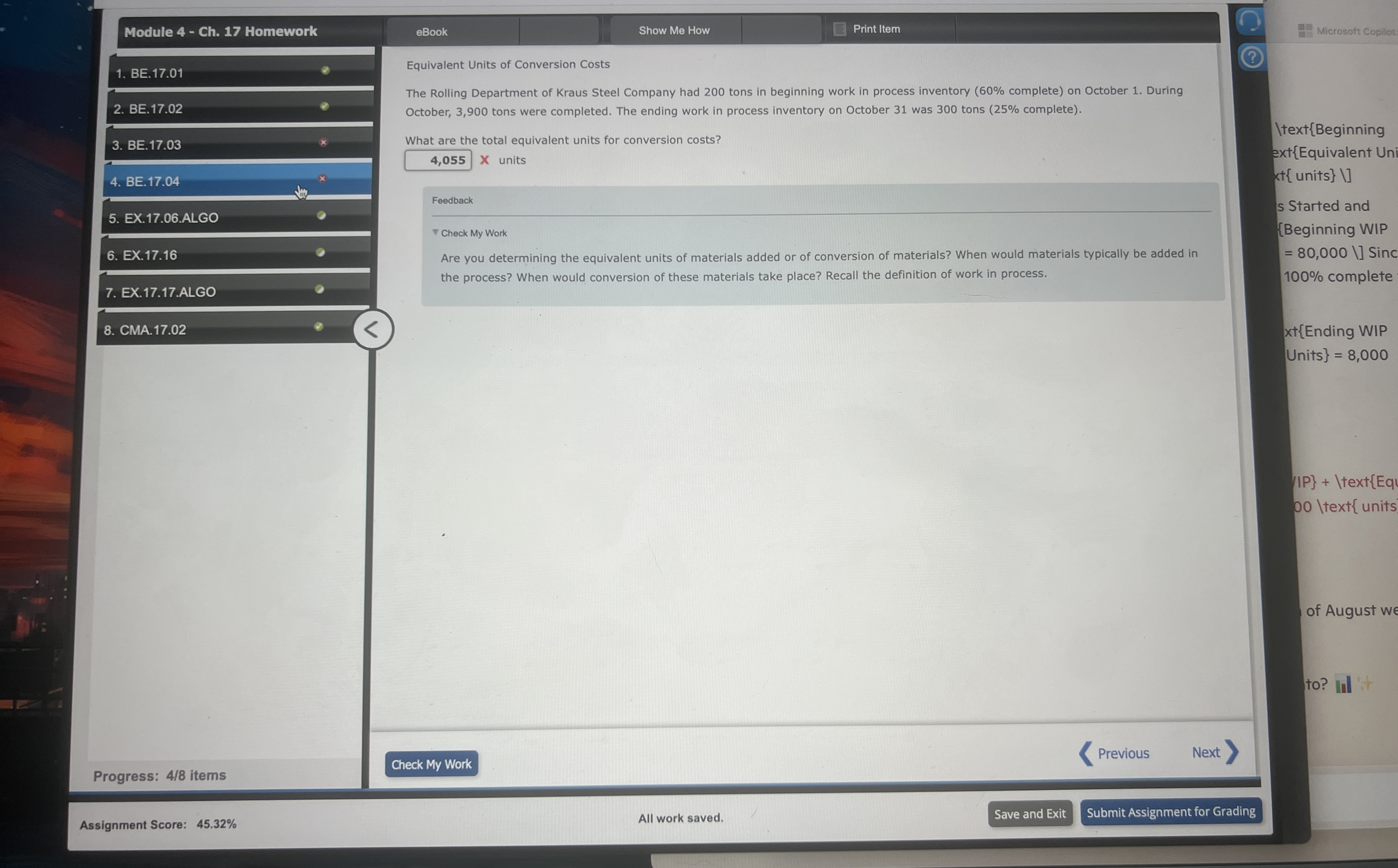 Module 4 - Ch . 1 7 Homework eBook Show Me How