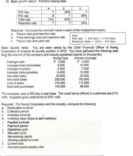 Financial Analysis 10. Basic growth ratio-2. Find