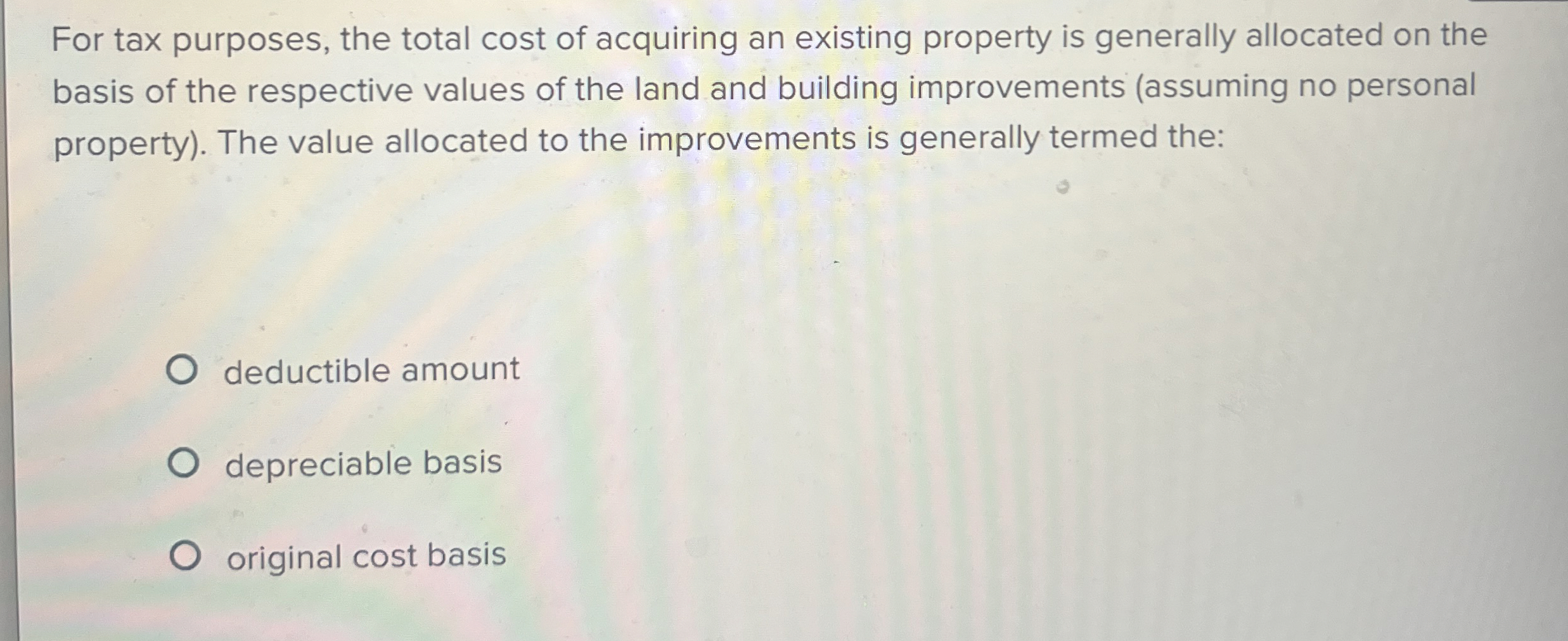 For tax purposes, the total cost of acquiring an