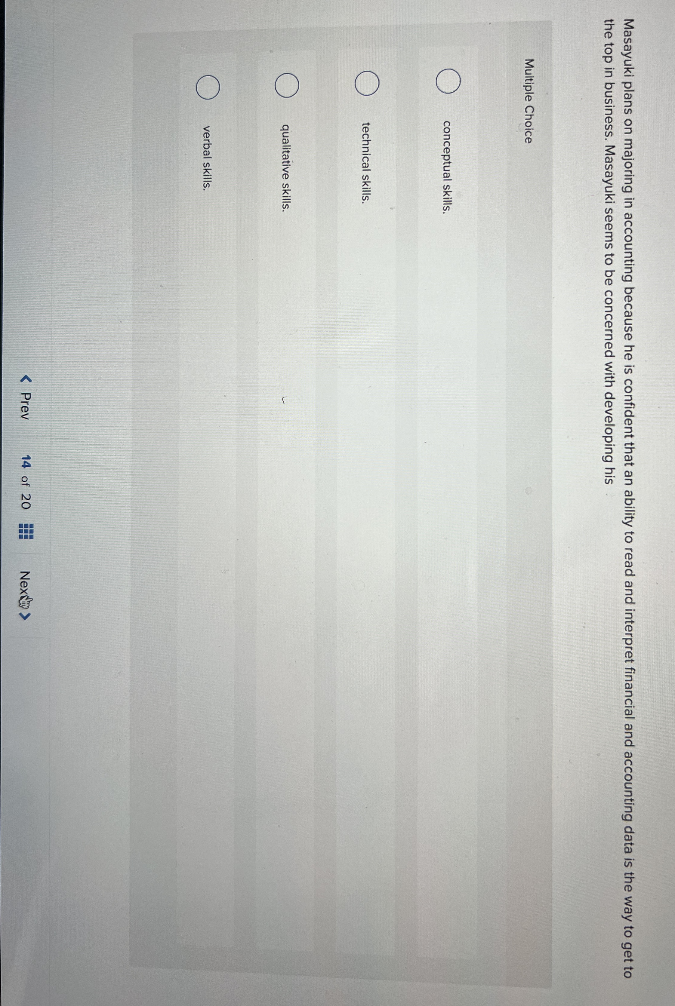 Masayuki plans on majoring in accounting because