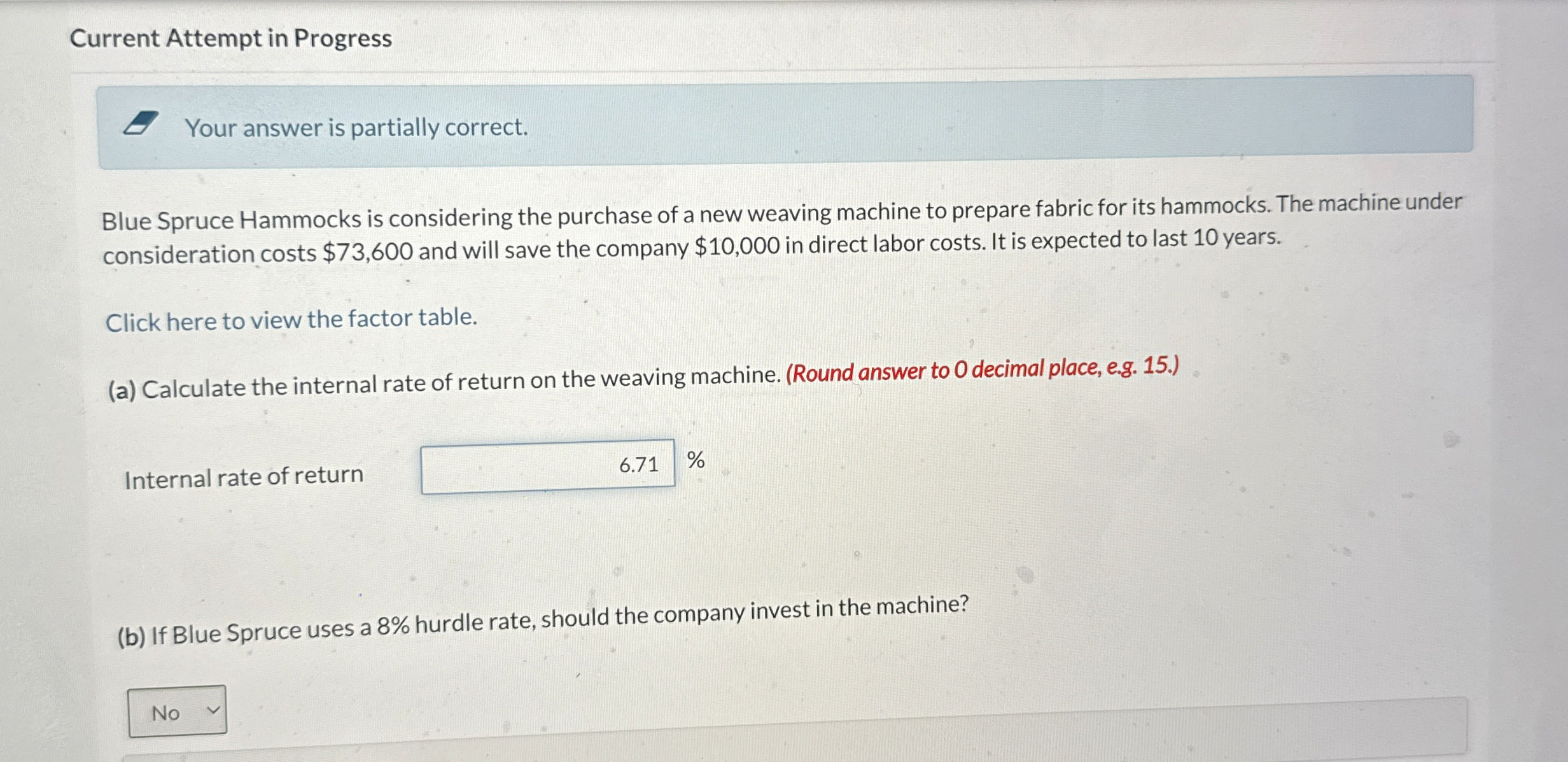 Current Attempt in Progress Your answer is