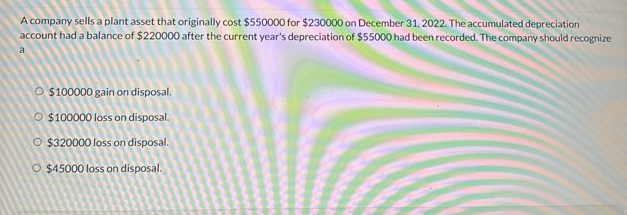 A company sells a plant asset that originally