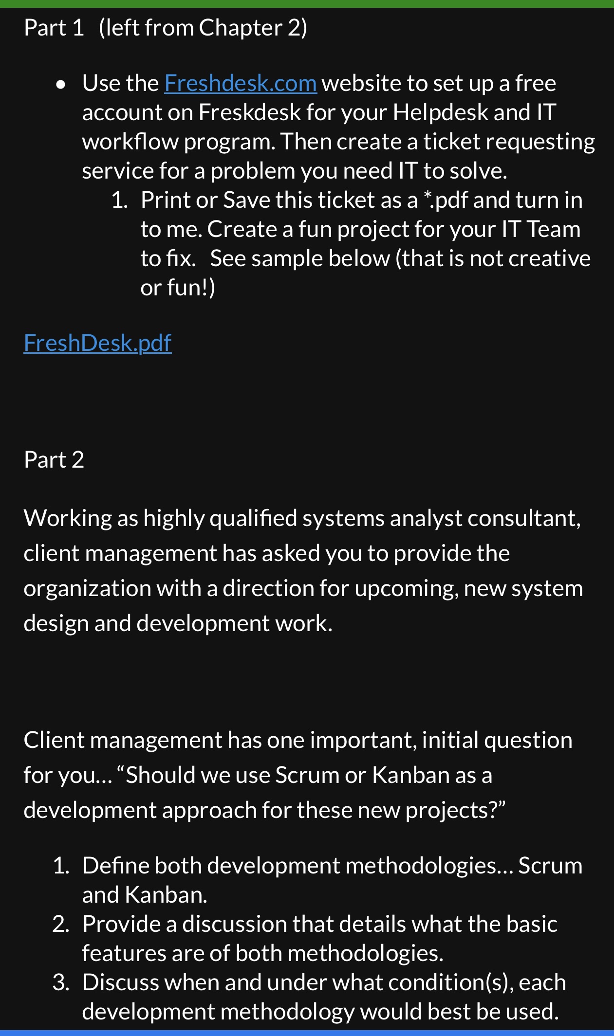 Part 1 (left from Chapter 2) 0 Use the website to