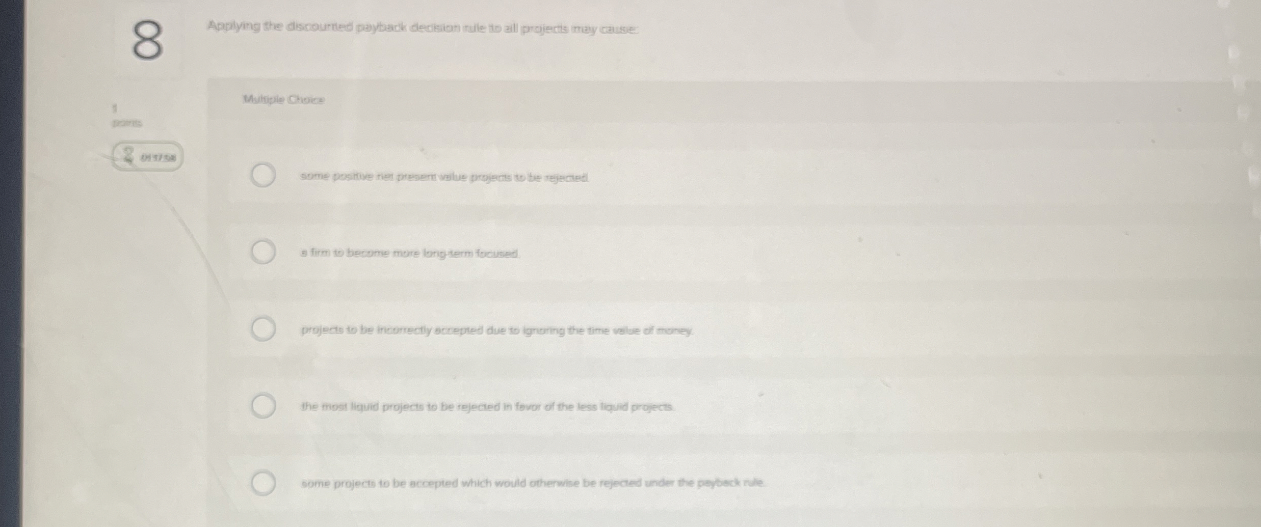 Applying the discourned payback decision rule to