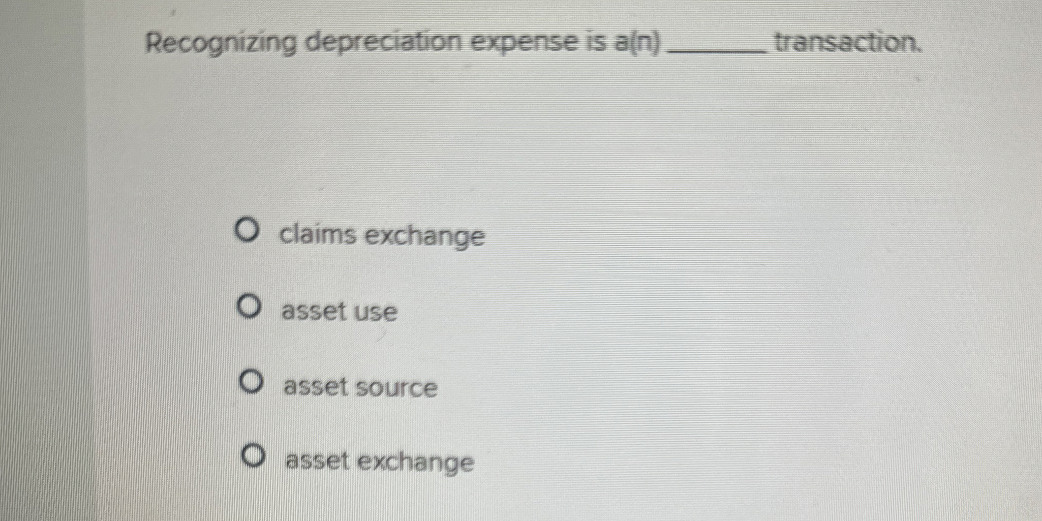 Recognizing depreciation expense is a ( n ) q ,