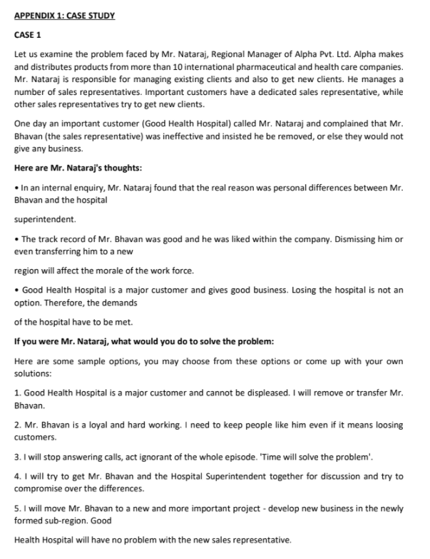 APPENDIX 1: CASE STUDY CASE 1 Let us examine the