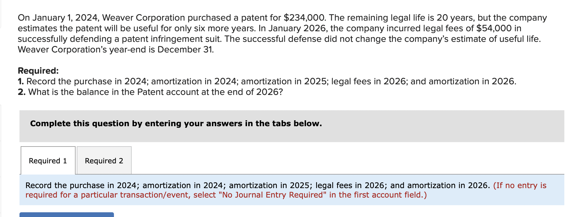 On January 1 , 2 0 2 4 , Weaver Corporation