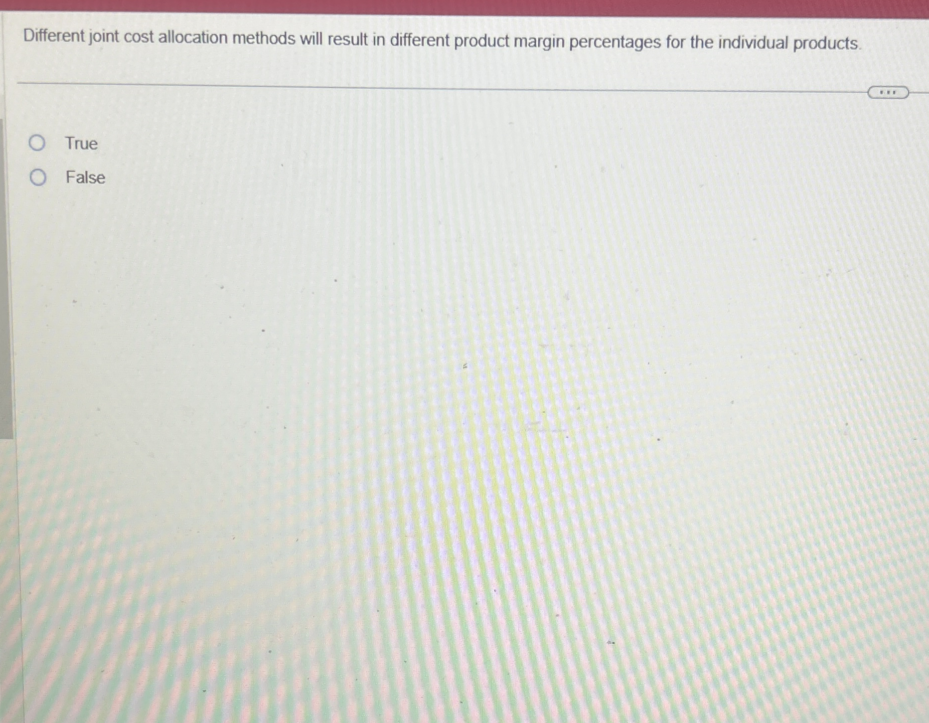 Different joint cost allocation methods will