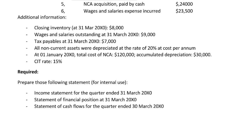 \f5, NCA acquisition, paid by cash 5,24000 E,
