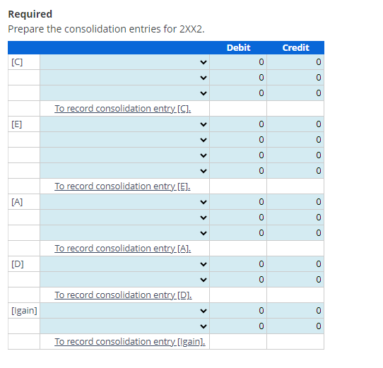 Parent acquired Subsidiary on January 1, 2XX0 at