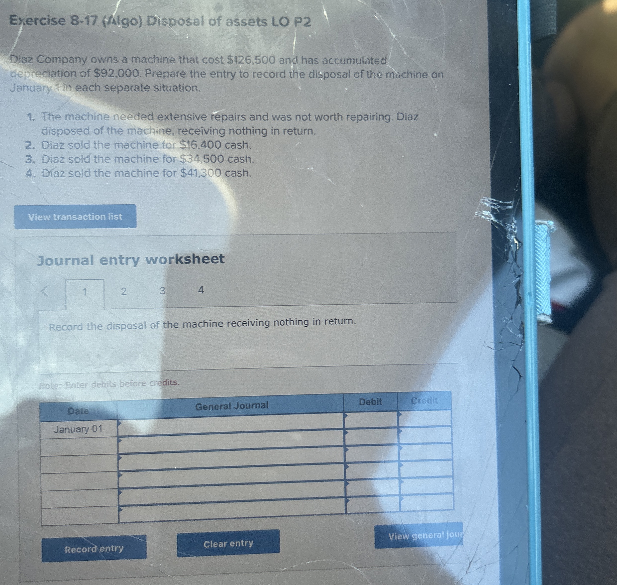 Eyercise 8 - 1 7 ( Algo ) Disposal of assets LO P