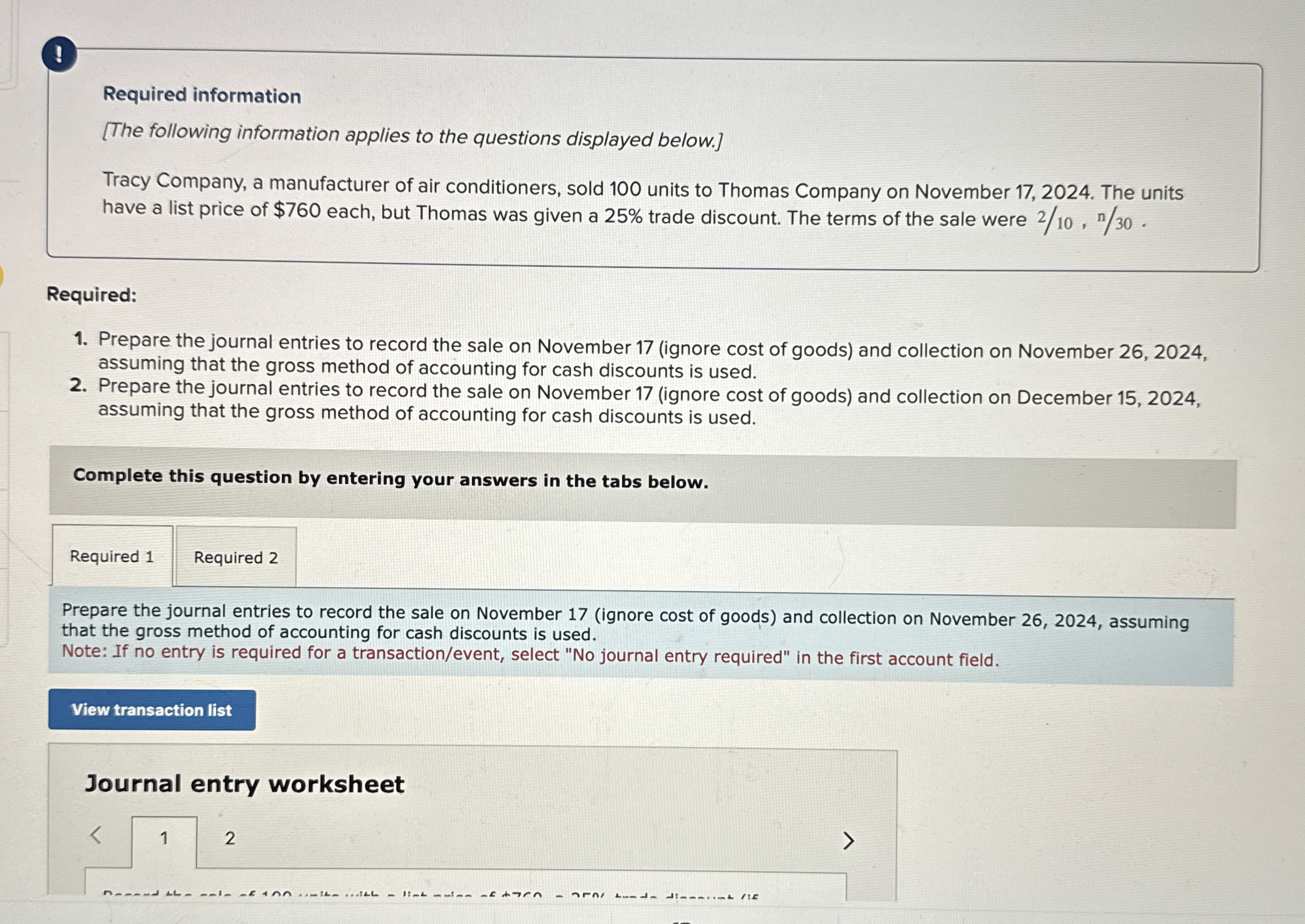 ! Please solve required 1 - 2 . Show how to solve