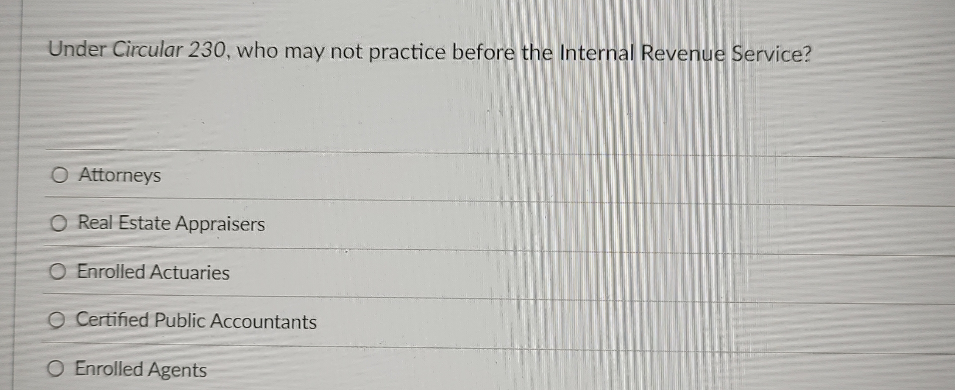 Under Circular 2 3 0 , who may not practice