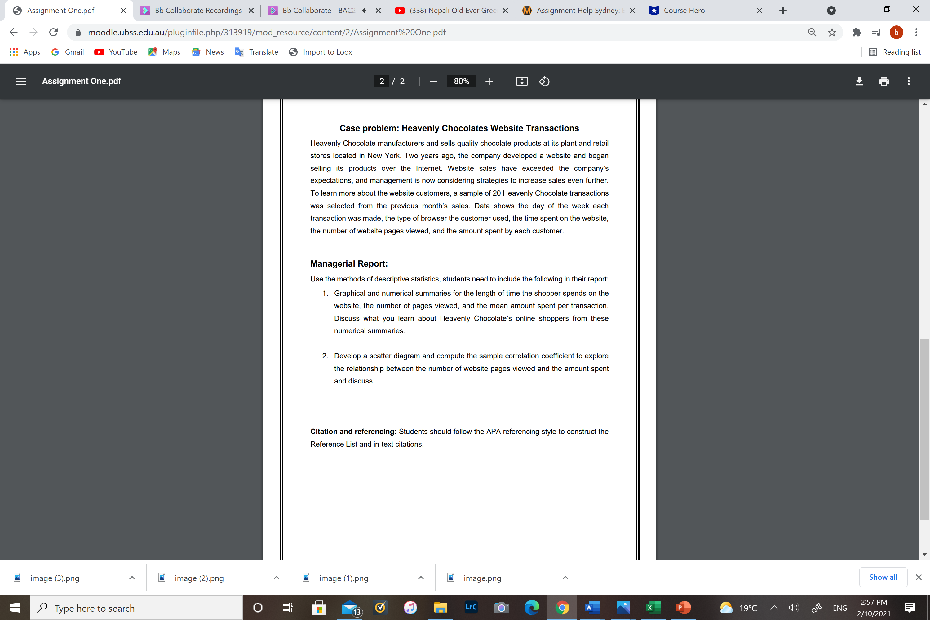 e AssignmentOnepdf > < BbCollaborate Recordings x