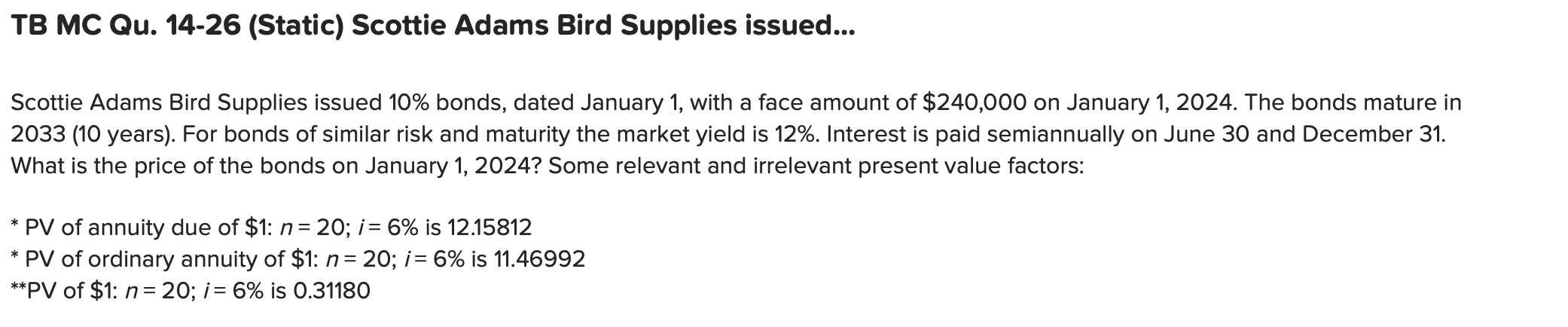 TB MC Qu . 1 4 - 2 6 ( Static ) Scottie Adams