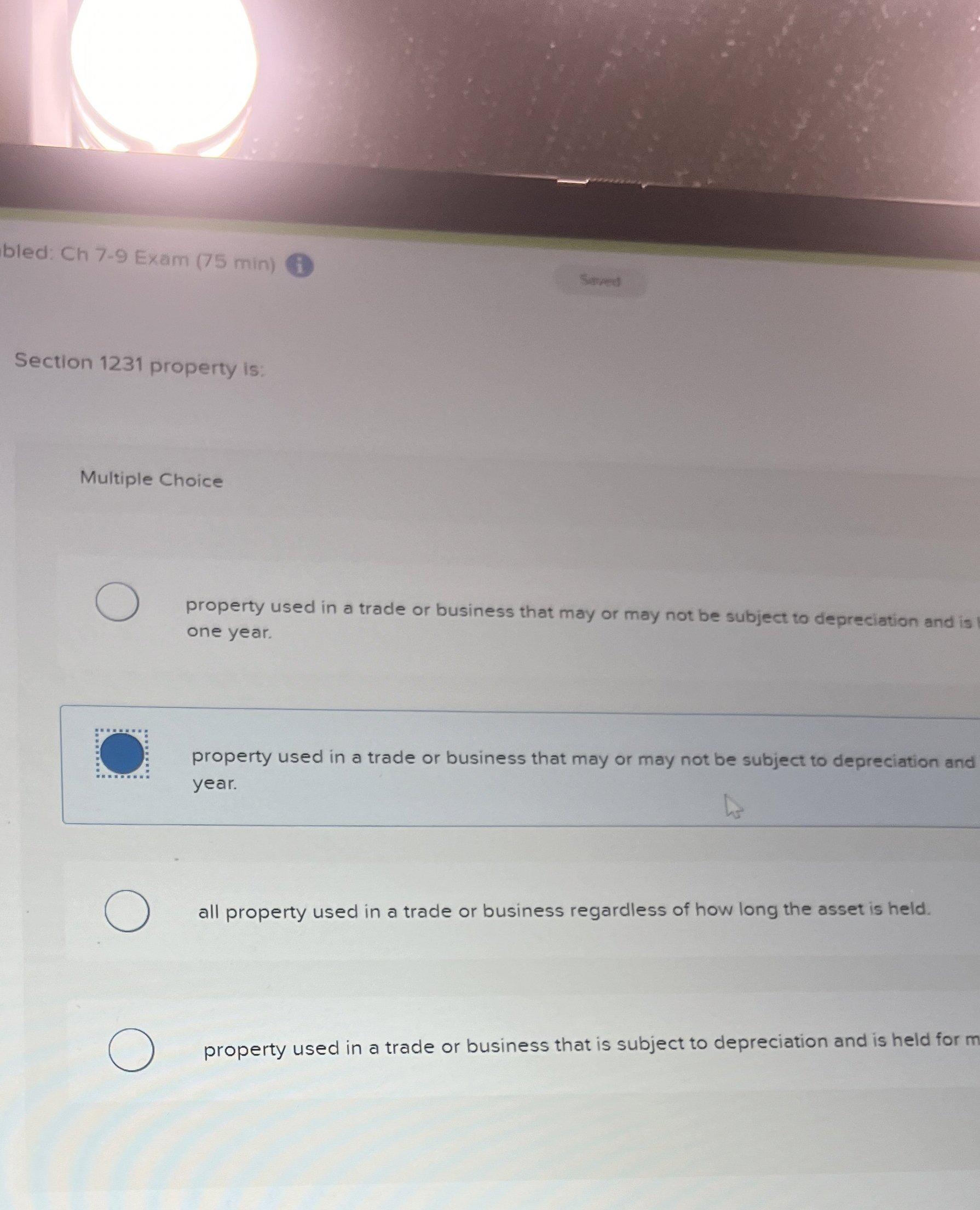 bled: Ch 7 - 9 Exam ( 7 5 min ) Served Section 1