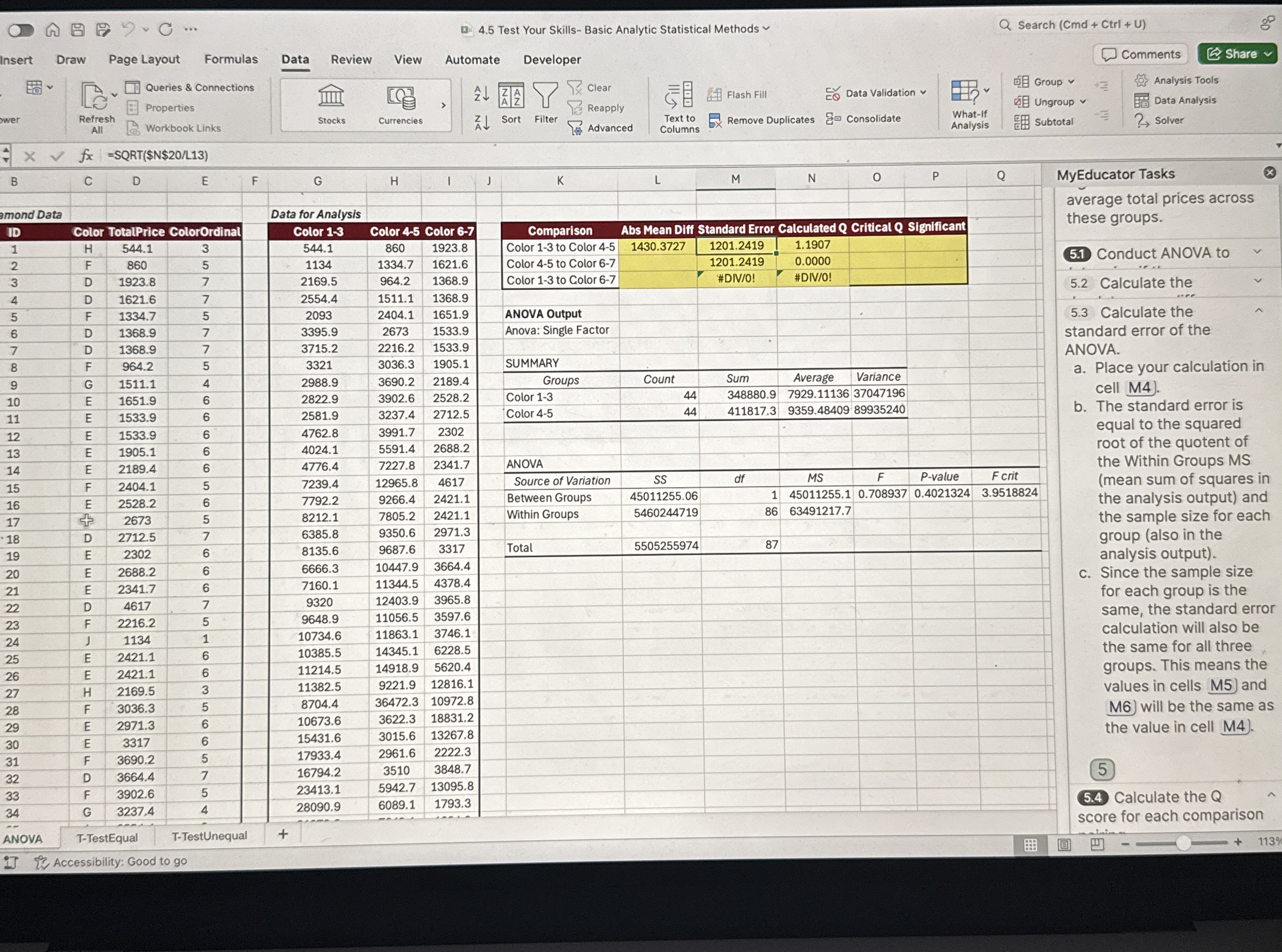 4 . 5 Test Your Skills - Basic Analytic