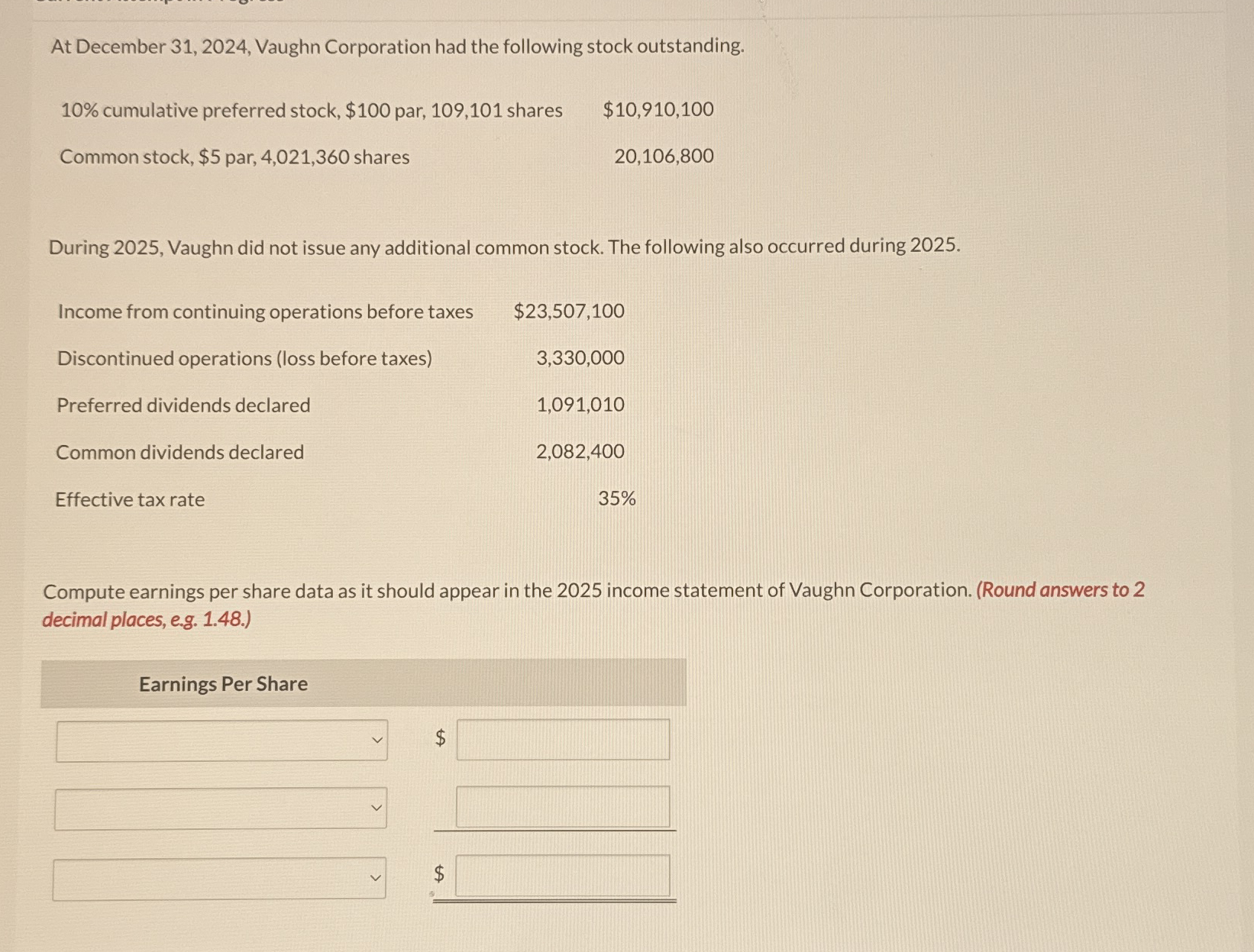 At December 3 1 , 2 0 2 4 , Vaughn Corporation