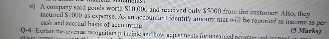 e ) A company sold goods worth $ 1 0 , 0 0 0 and