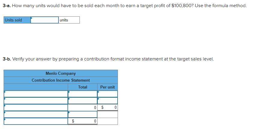 Menlo Company distributes a single product. The
