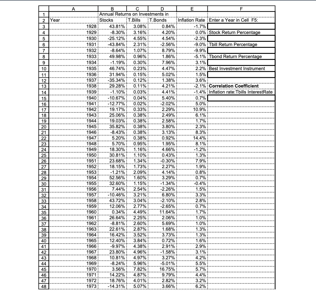 Please answer all excel questions. A B C D E 1