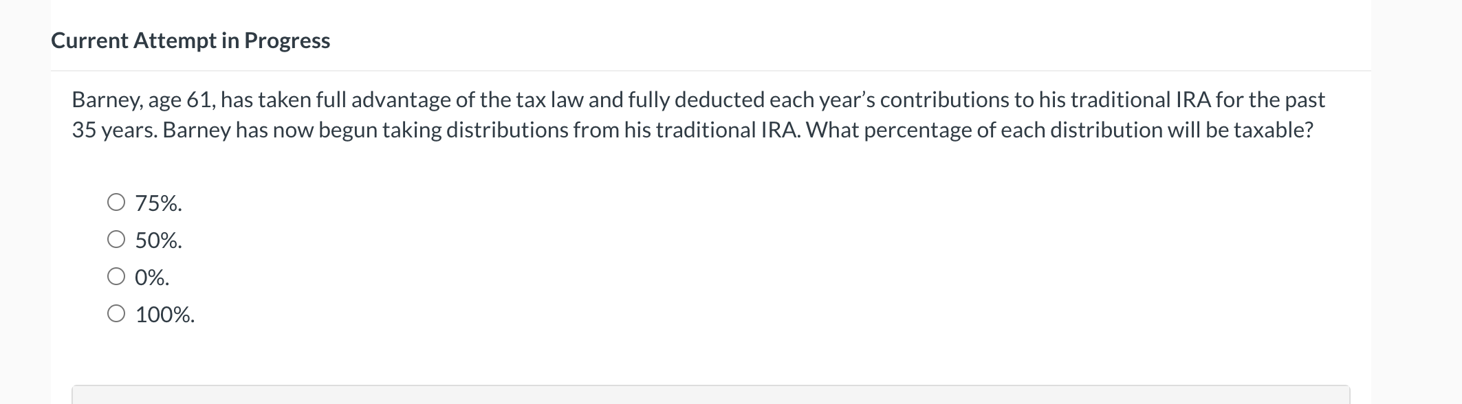 Current Attempt in Progress Barney, age 6 1 , has