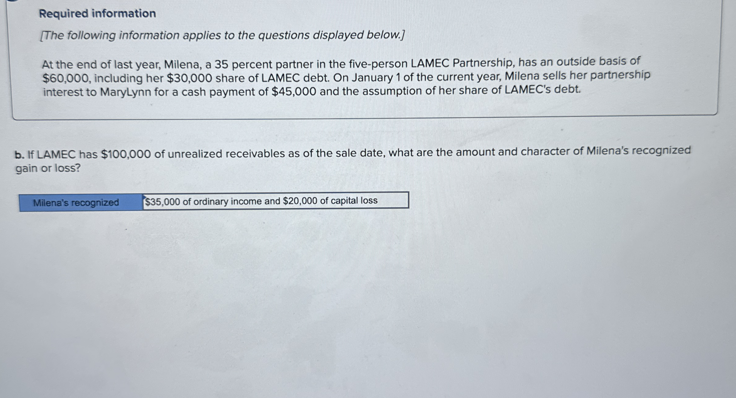 Required information [ The following information