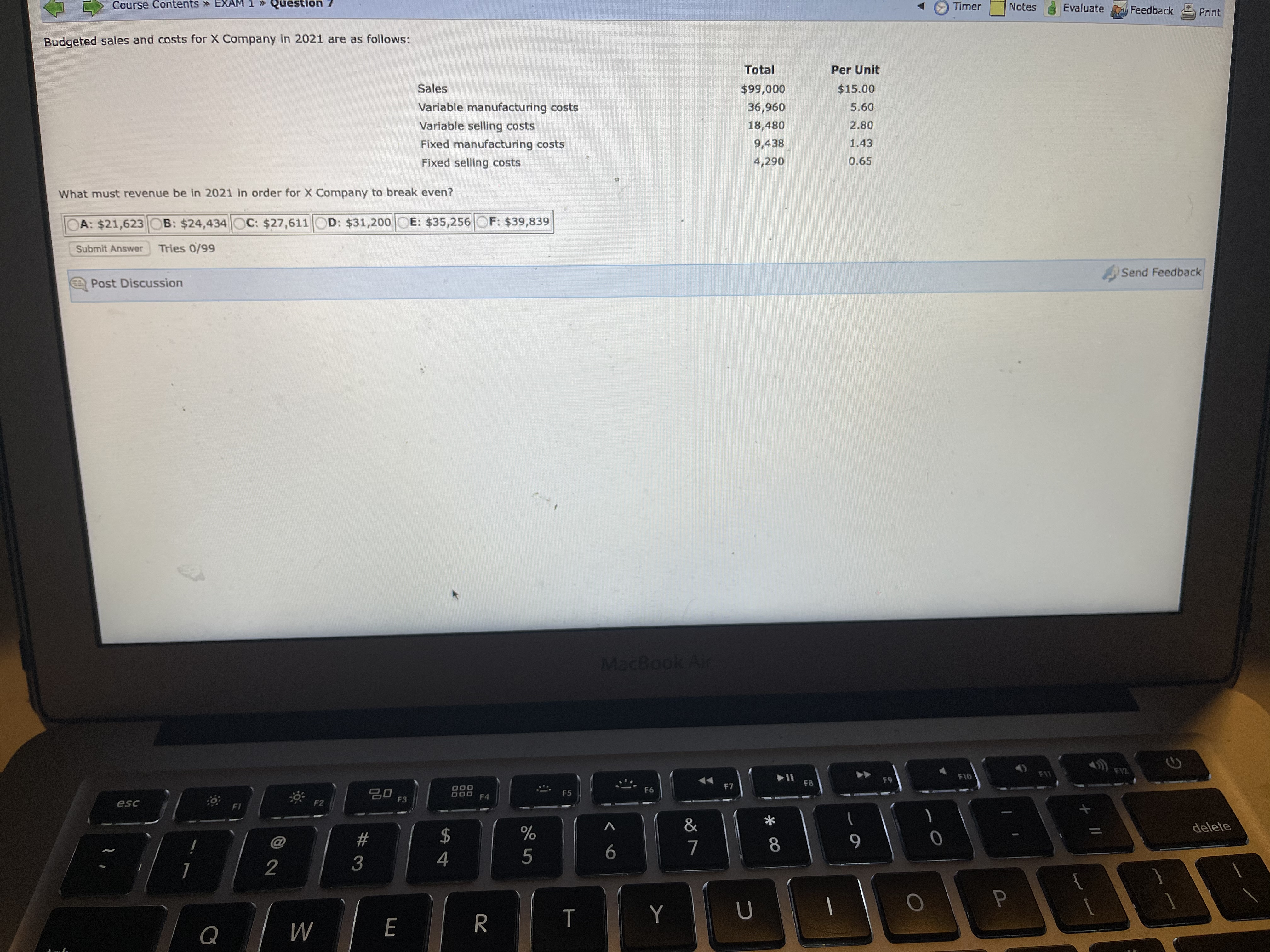 i need some help Course Contents Timer Notes