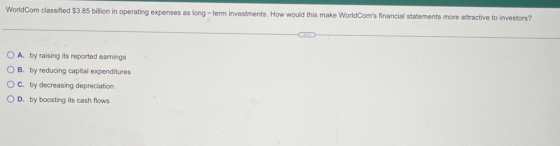 WorldCom classified $ 3 . 8 5 billion in