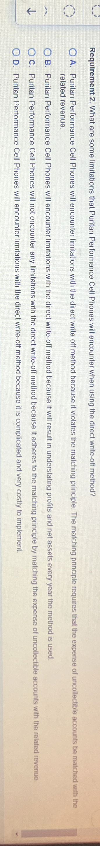 Requirement 2 . What are some limitations that