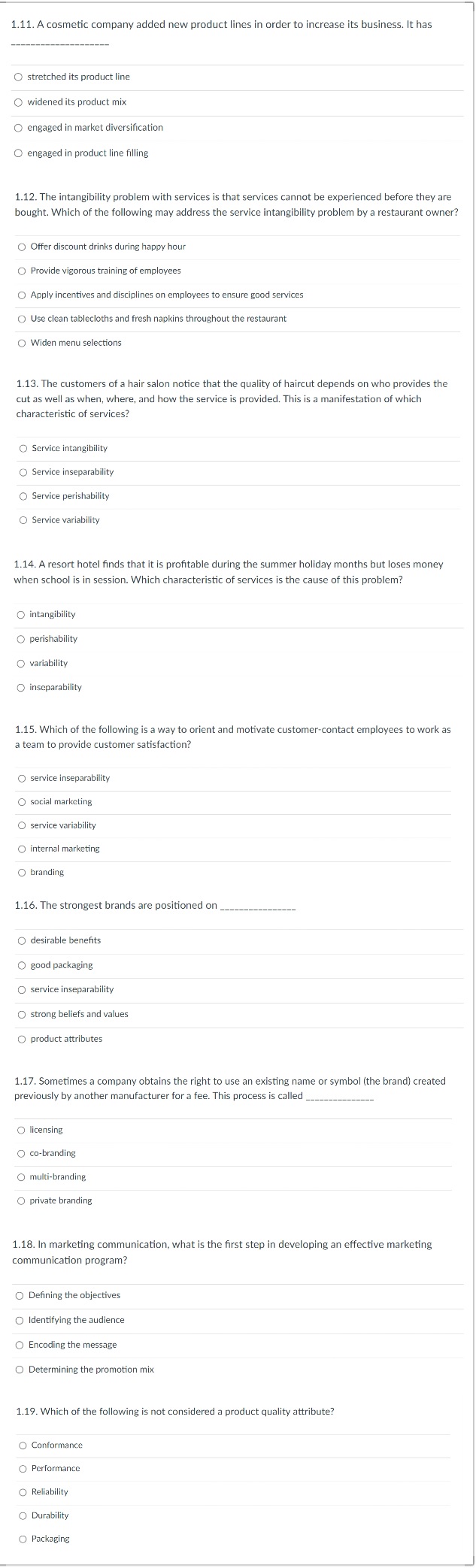 1.11. A cosmetic company added new product lines