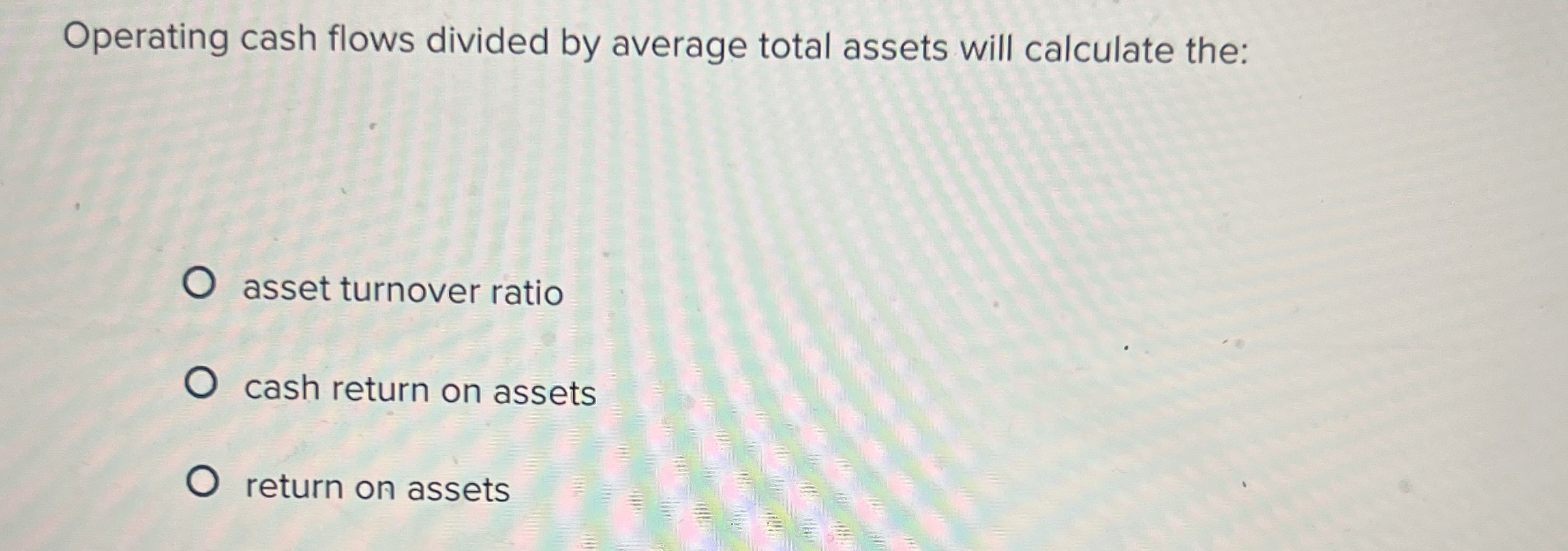 Operating cash flows divided by average total
