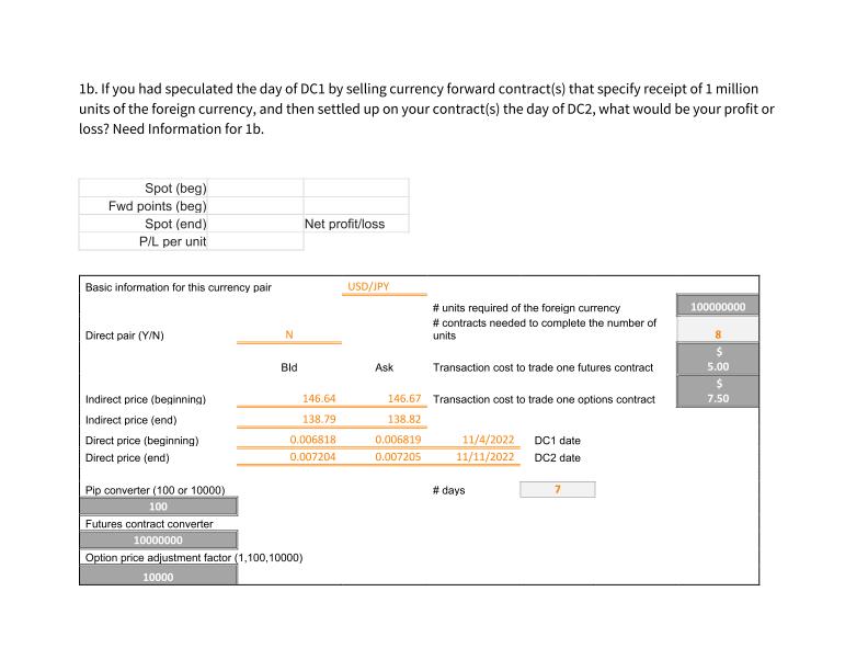 1b. If you had speculated the day of DC1 by