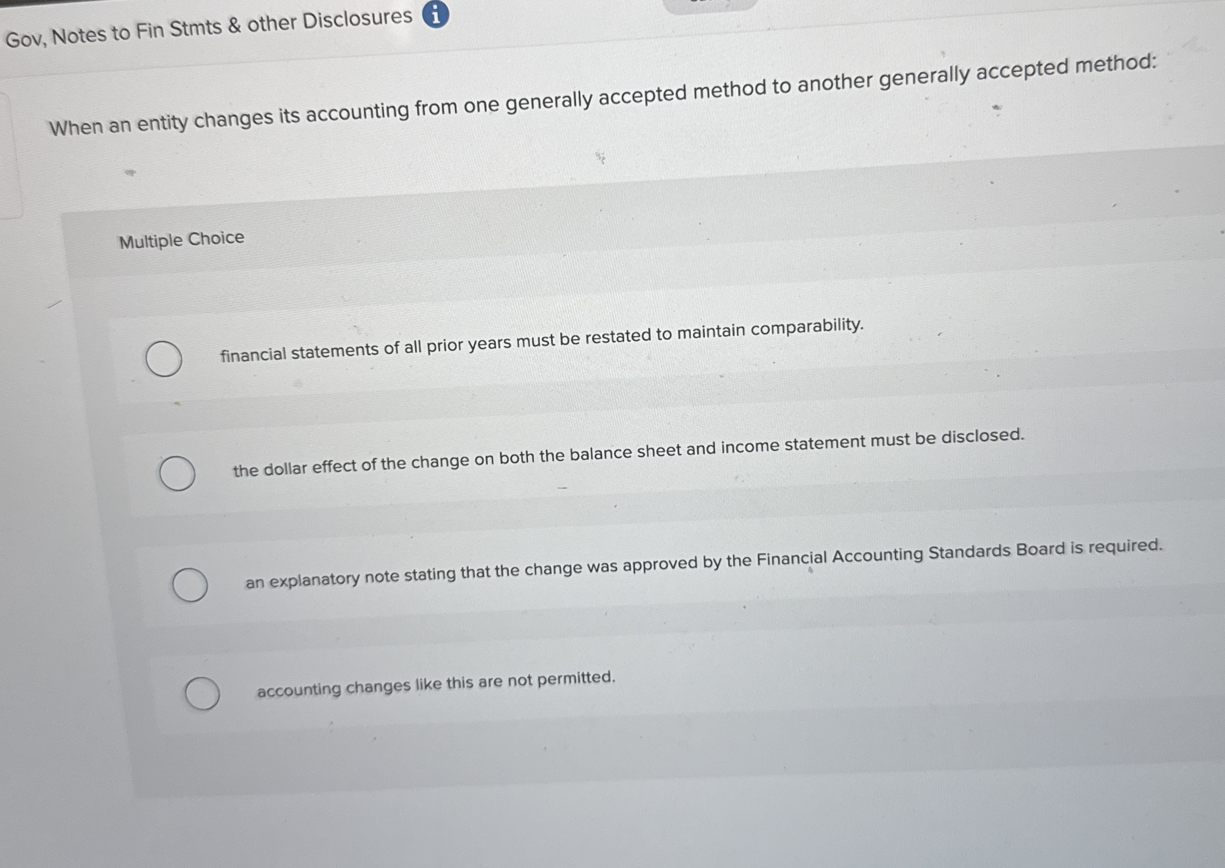 Gov, Notes to Fin Stmts & other Disclosures ( i