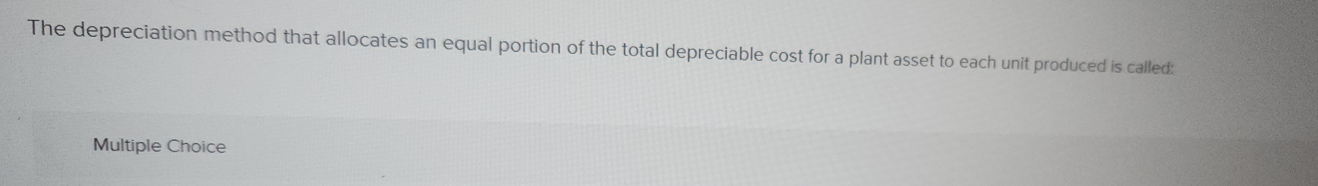 The depreciation method that allocates an equal