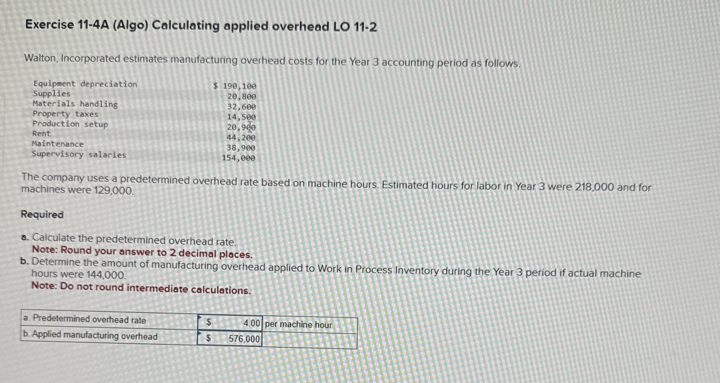 Exercise 1 1 - 4 A ( Algo ) Calculating applied