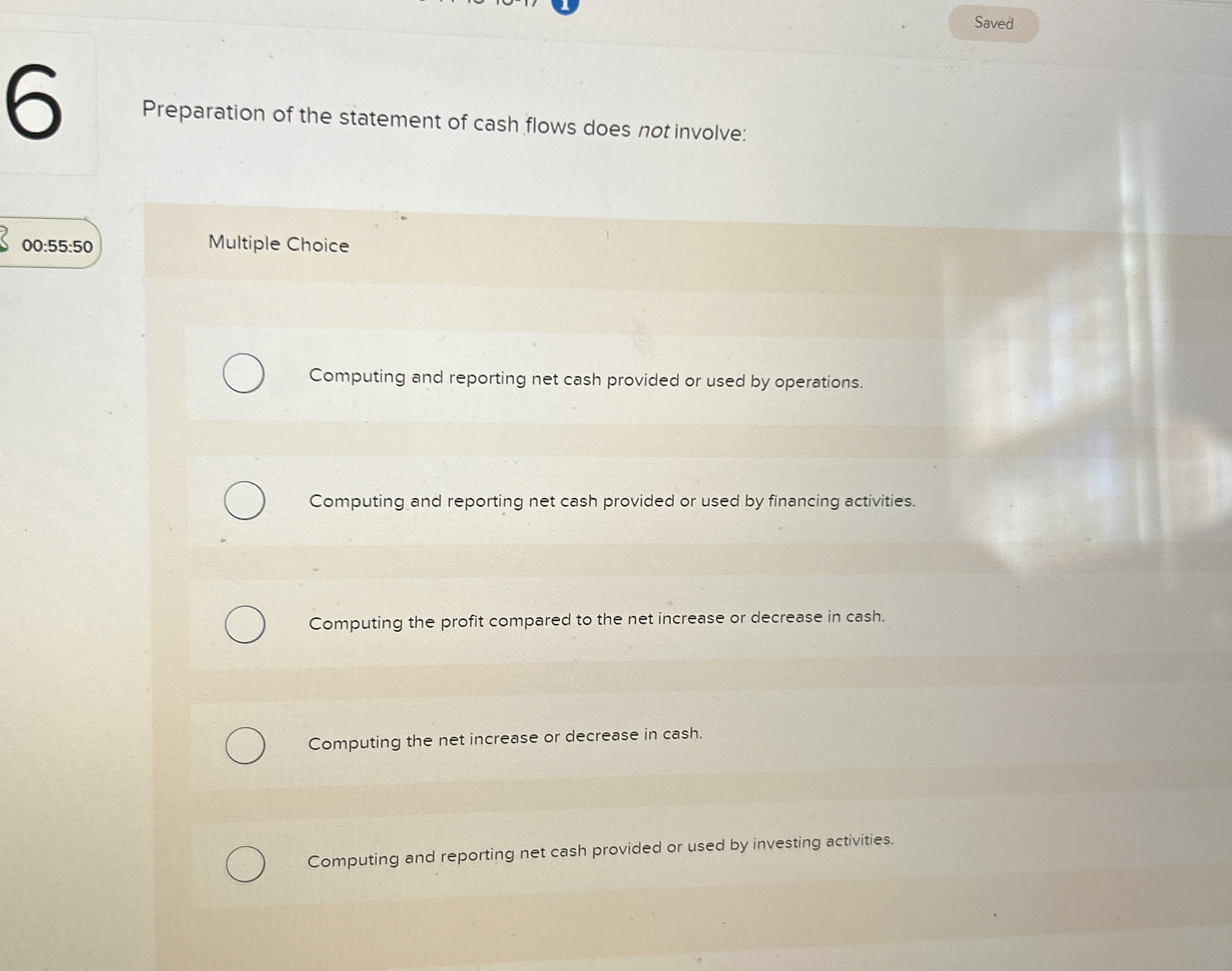 Preparation of the statement of cash flows does