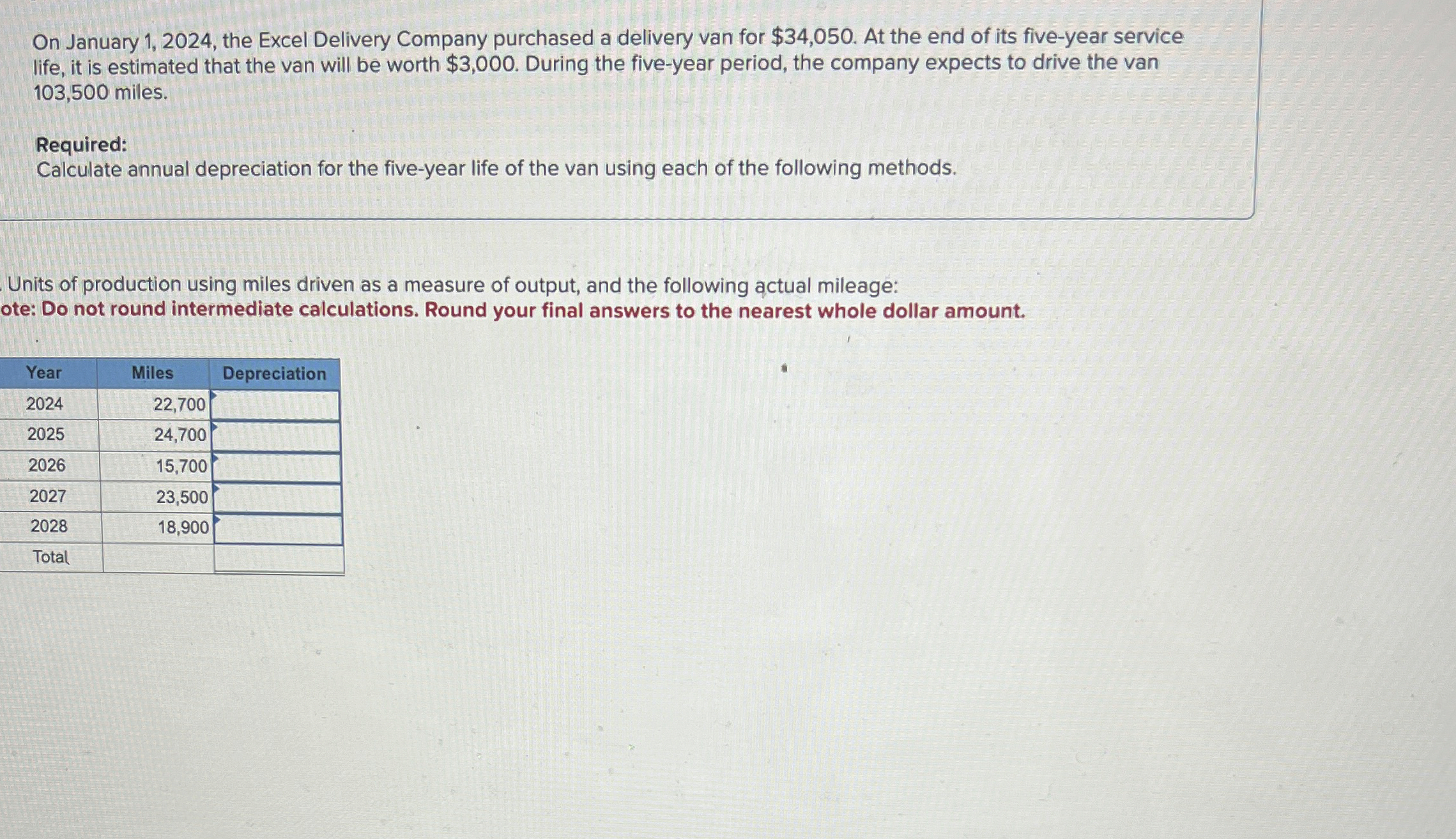 On January 1 , 2 0 2 4 , the Excel Delivery