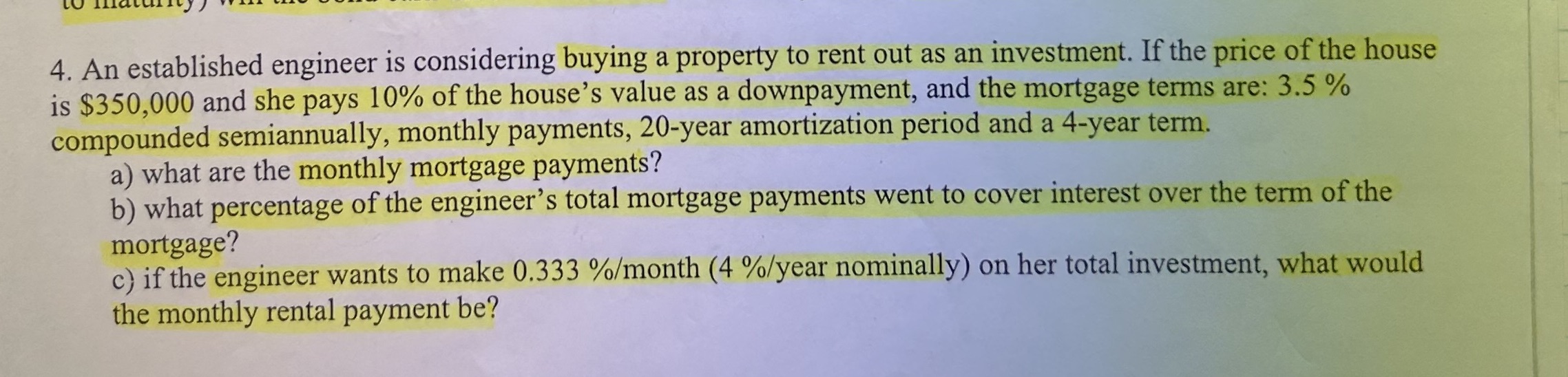Please assist with question 4. An established