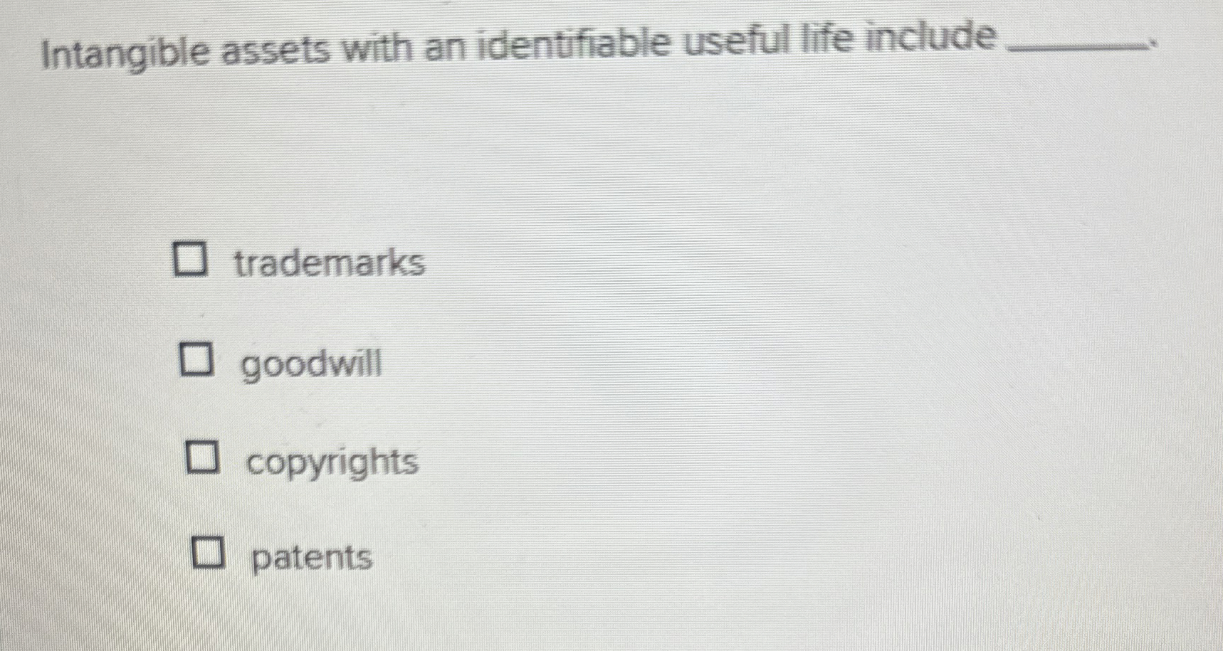 Intangible assets with an identifiable useful