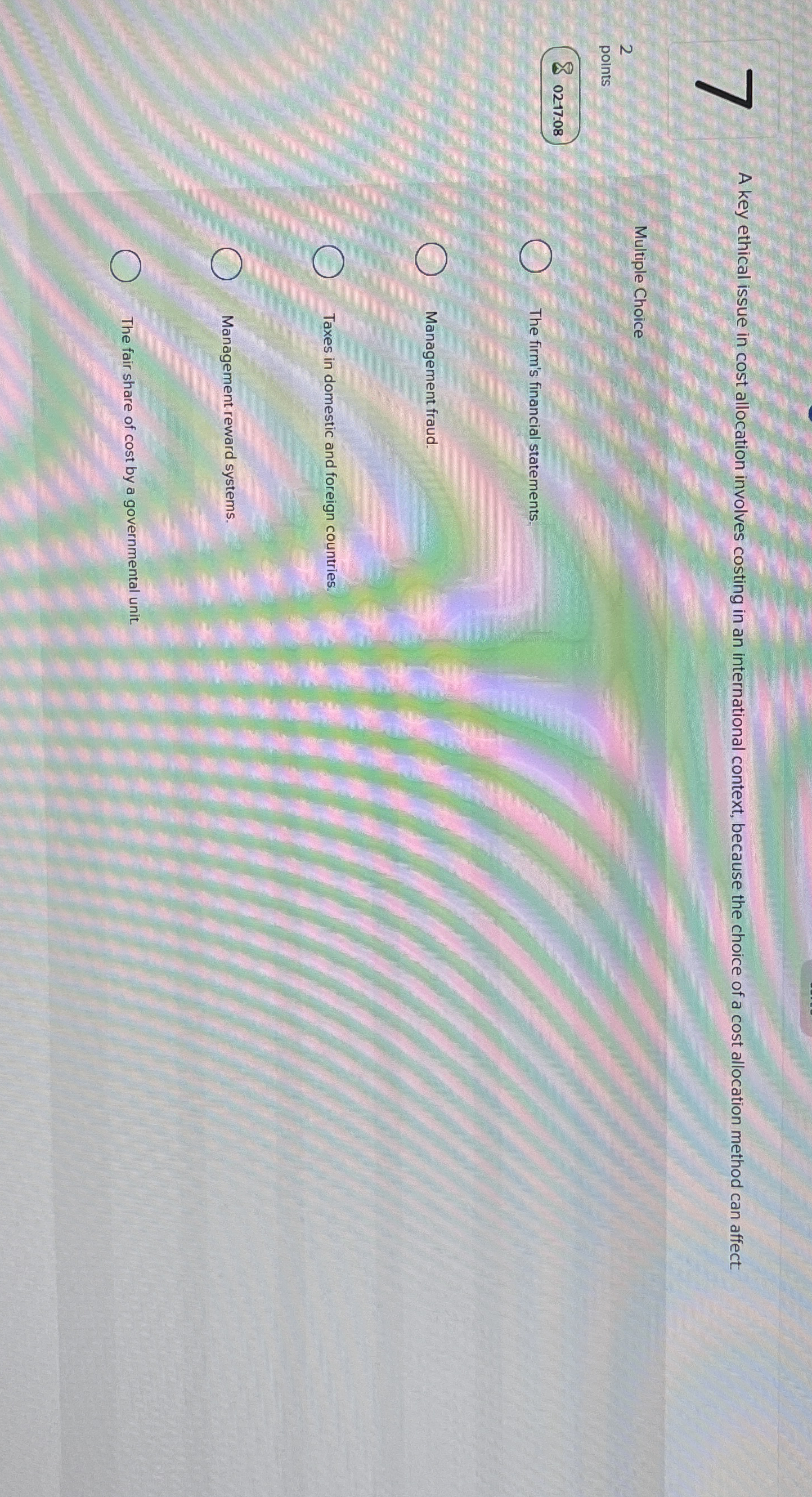 A key ethical issue in cost allocation involves