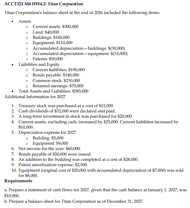 ACCT 3 2 1 M 4 HW 4 . 2 : Titan Corporation Titan