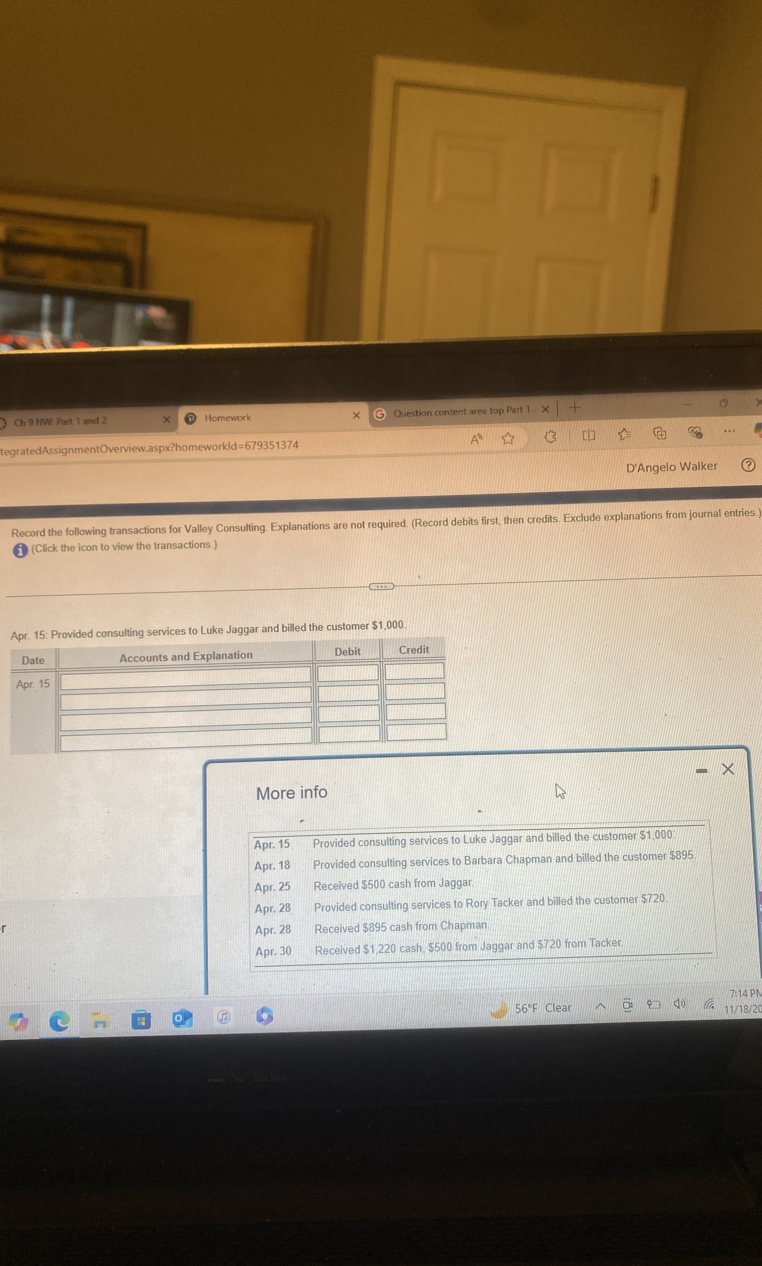 ( ) Ch 9 HW: Part 1 and 2 Homework Question