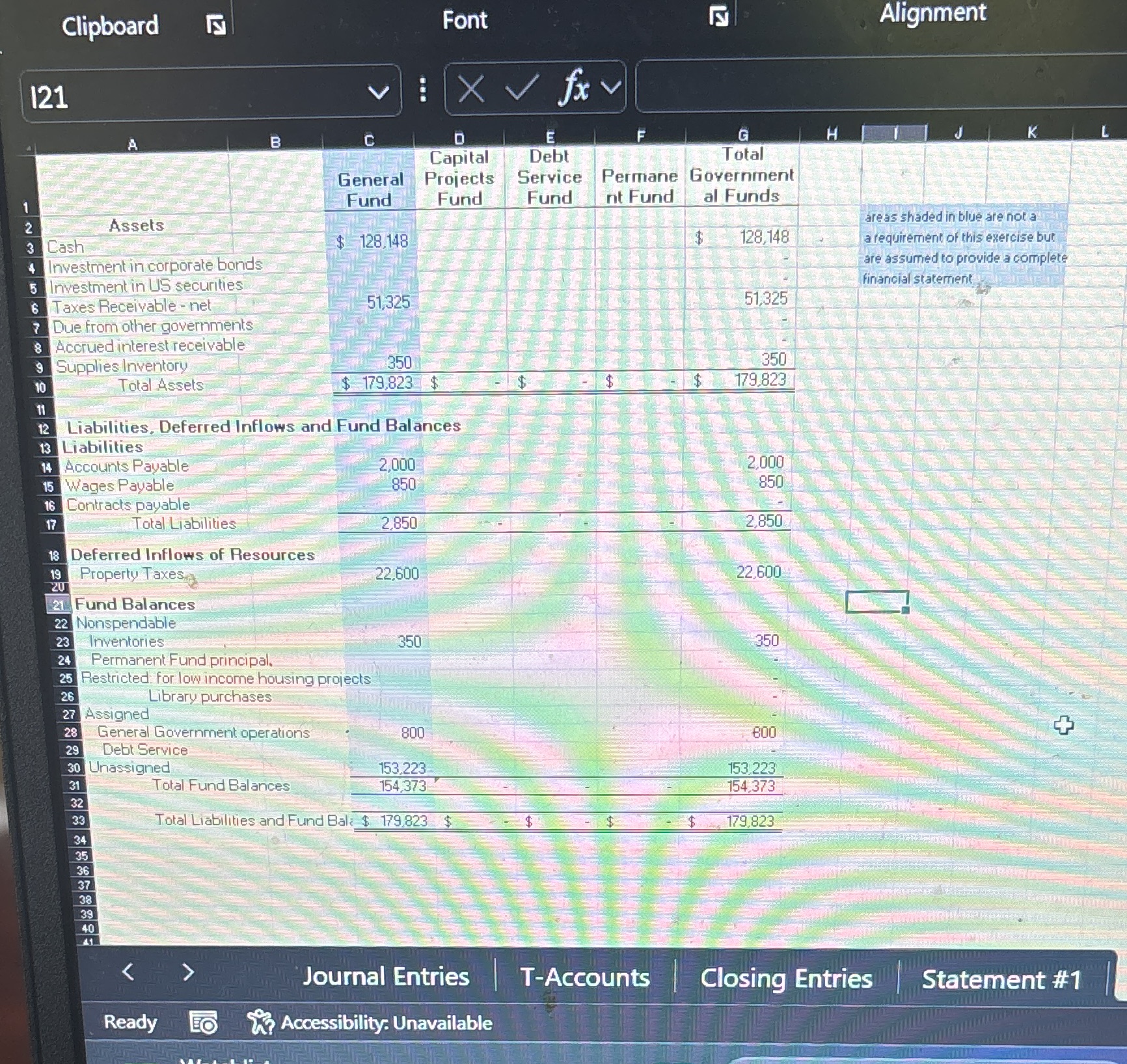 Please do T accounts for CAPITAL PROJECTS FUND
